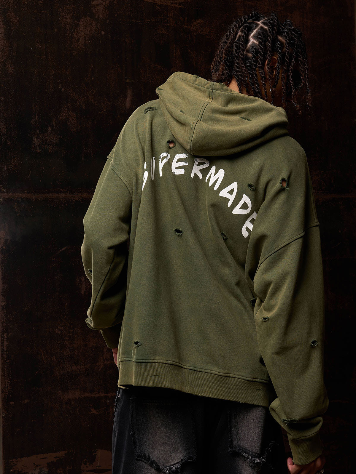 Original Vintage Washed Ripped Hoodie 