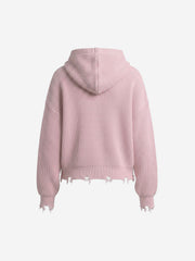 Embroidered Logo Zip-Up Hoodie; Pink / S, Pink / M, Pink / L, Pink / XL, Pink / 2XL