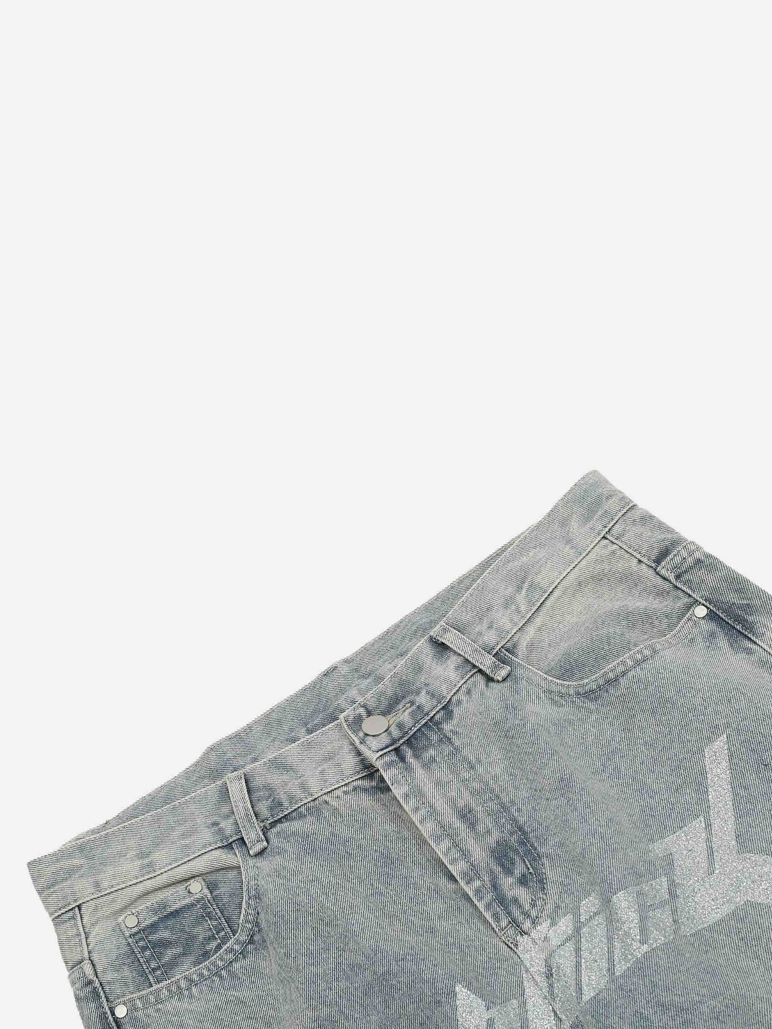 The Supermade Dark Letter Print Jeans
