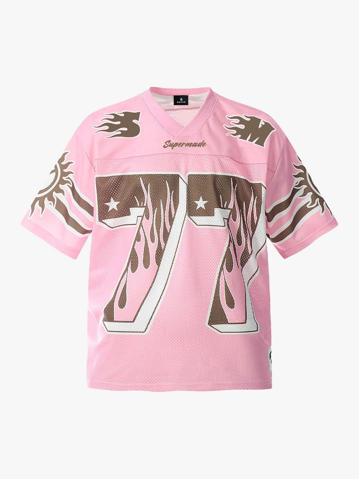 Pink Flame Print Jersey T-shirt - 2390 