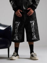 SUPERMADE Roman Column Pattern Embroidered Jeans 