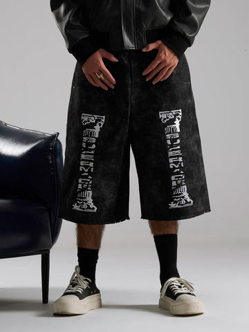 SUPERMADE Roman Column Pattern Embroidered Jeans 