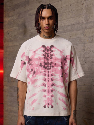 Rib Cage Print Gradient T-Shirt