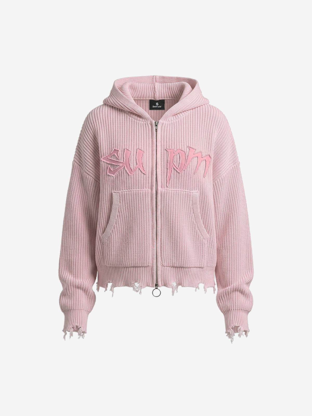 Embroidered Logo Zip-Up Hoodie