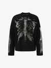 Sudadera con estampado de esqueleto y tejido gofrado - 2495