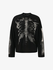 Sudadera con estampado de esqueleto y tejido gofrado - 2495