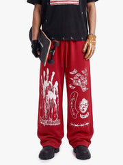 Dark Graphic Print Sweatpants 