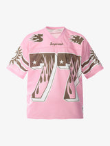 Pink Flame Print Jersey T-shirt - 2390 