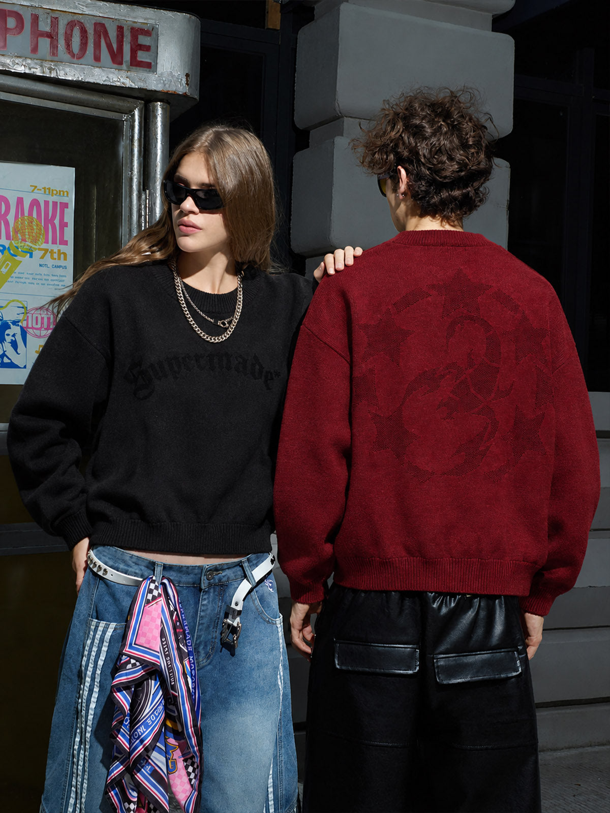 Oversized Graphic Knit Sweater