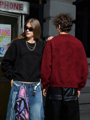 Oversized Graphic Knit Sweater