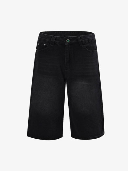 Retro Street Cleanfit Straight Denim Jort 