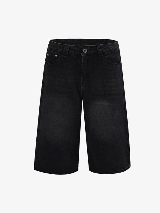 Retro Street Cleanfit Straight Denim Jort 