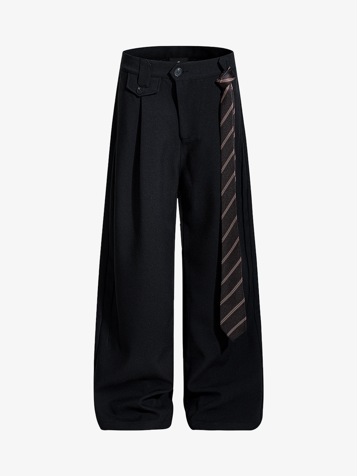 Tie Detail Relaxed Fit Draped Suit Pants 