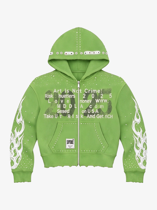 Graphic Streetwear Zip-Up Jacket