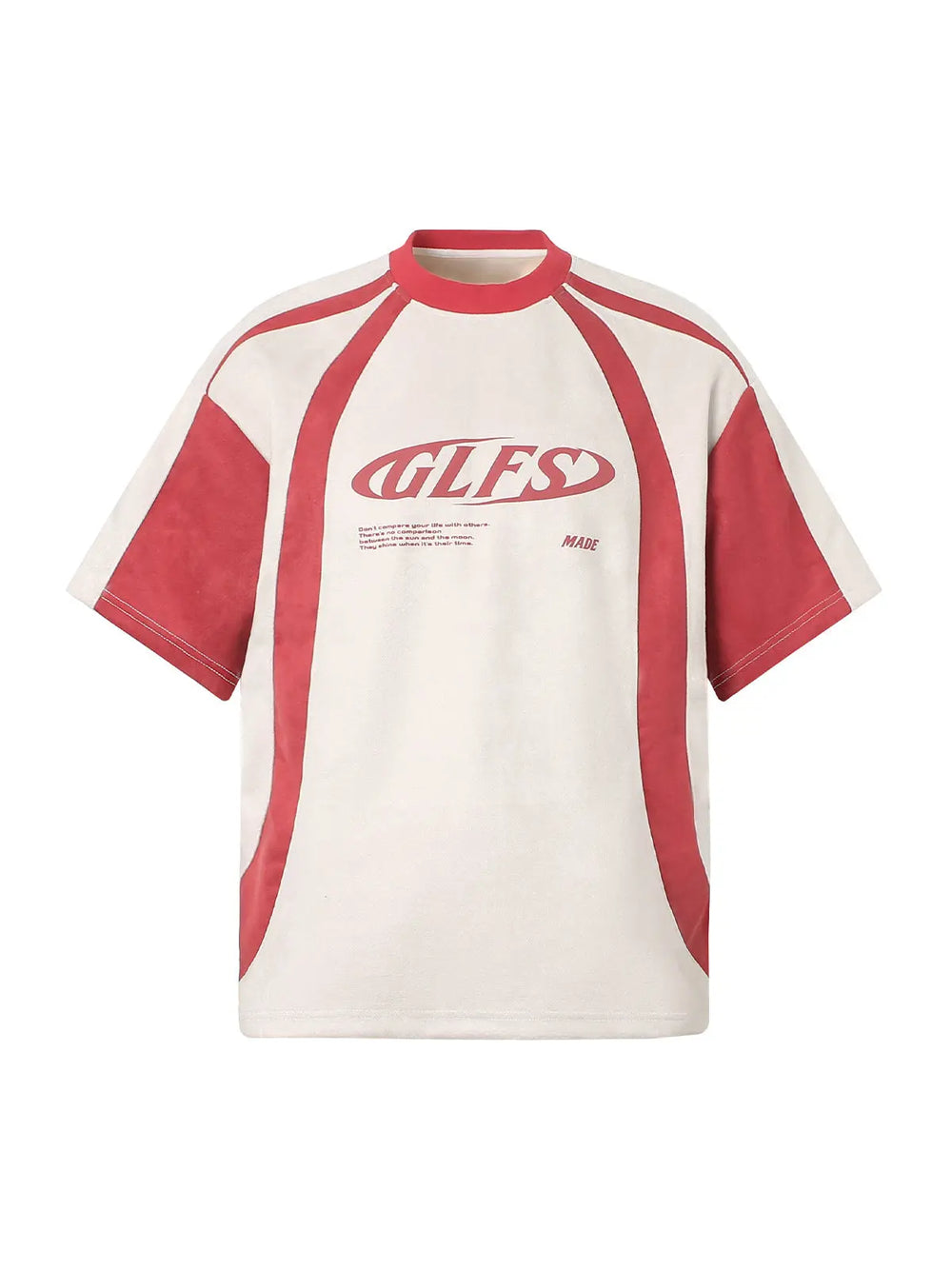 Jersey Deconstructed Contrast Color Stitching Print T-Shirt - 2407 