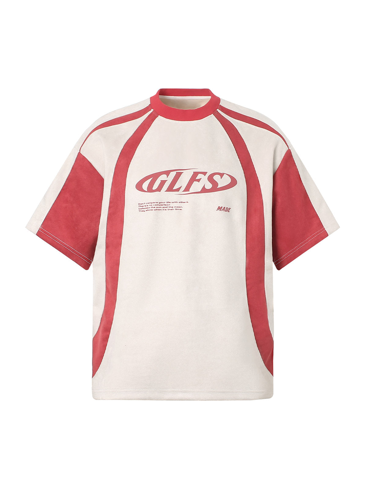 Jersey Deconstructed Contrast Color Stitching Print T-shirt - 2407 