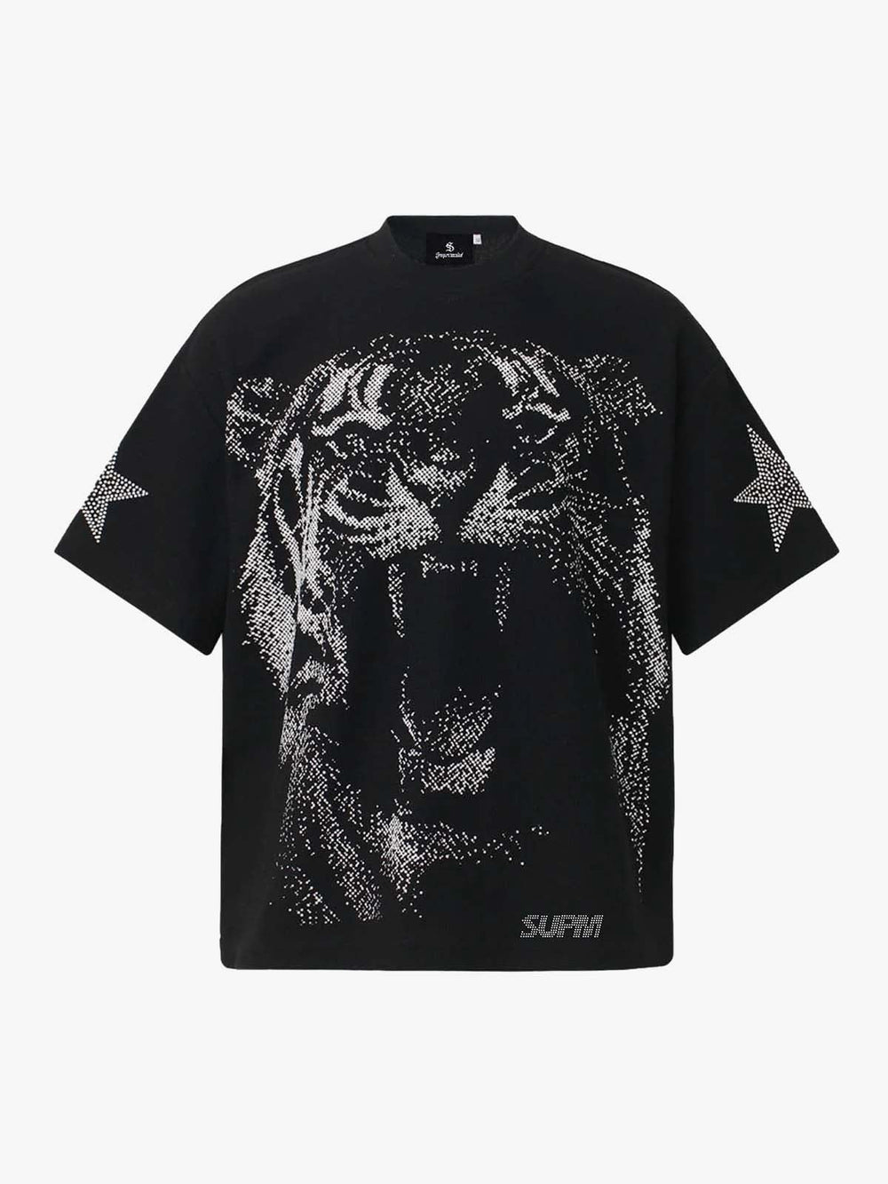 Tiger Graphic Star Sleeve T-Shirt 
