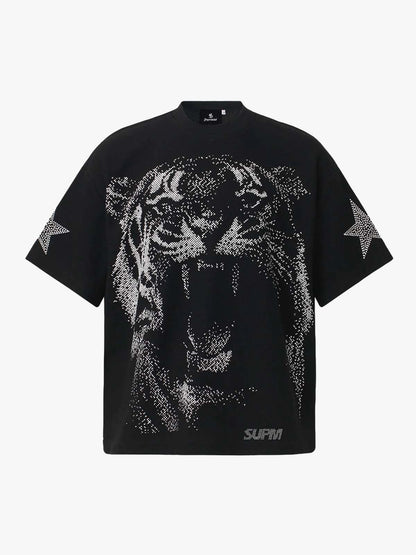 Tiger Graphic Star Sleeve T-Shirt
