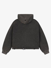 Sudadera corta con capucha y estampado de demonio