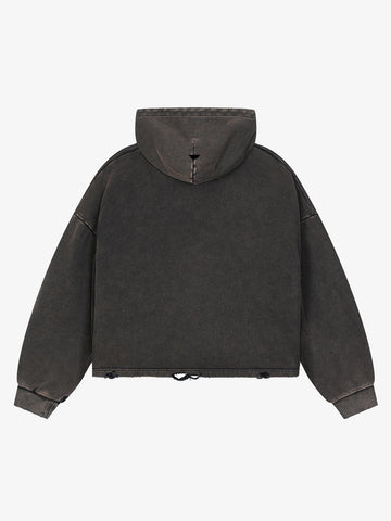 Sweat à capuche court à motif démon