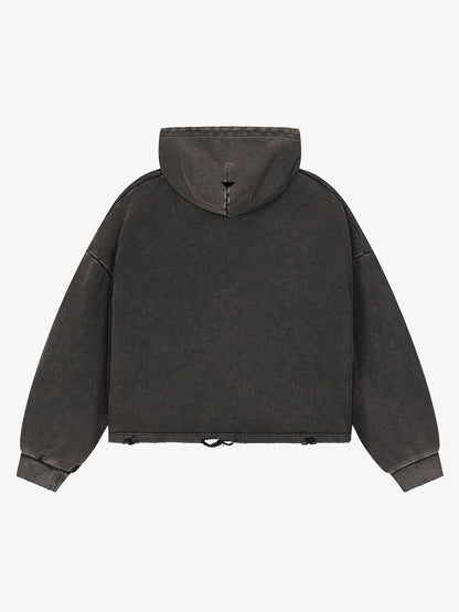 Sweat à capuche court à motif démon
