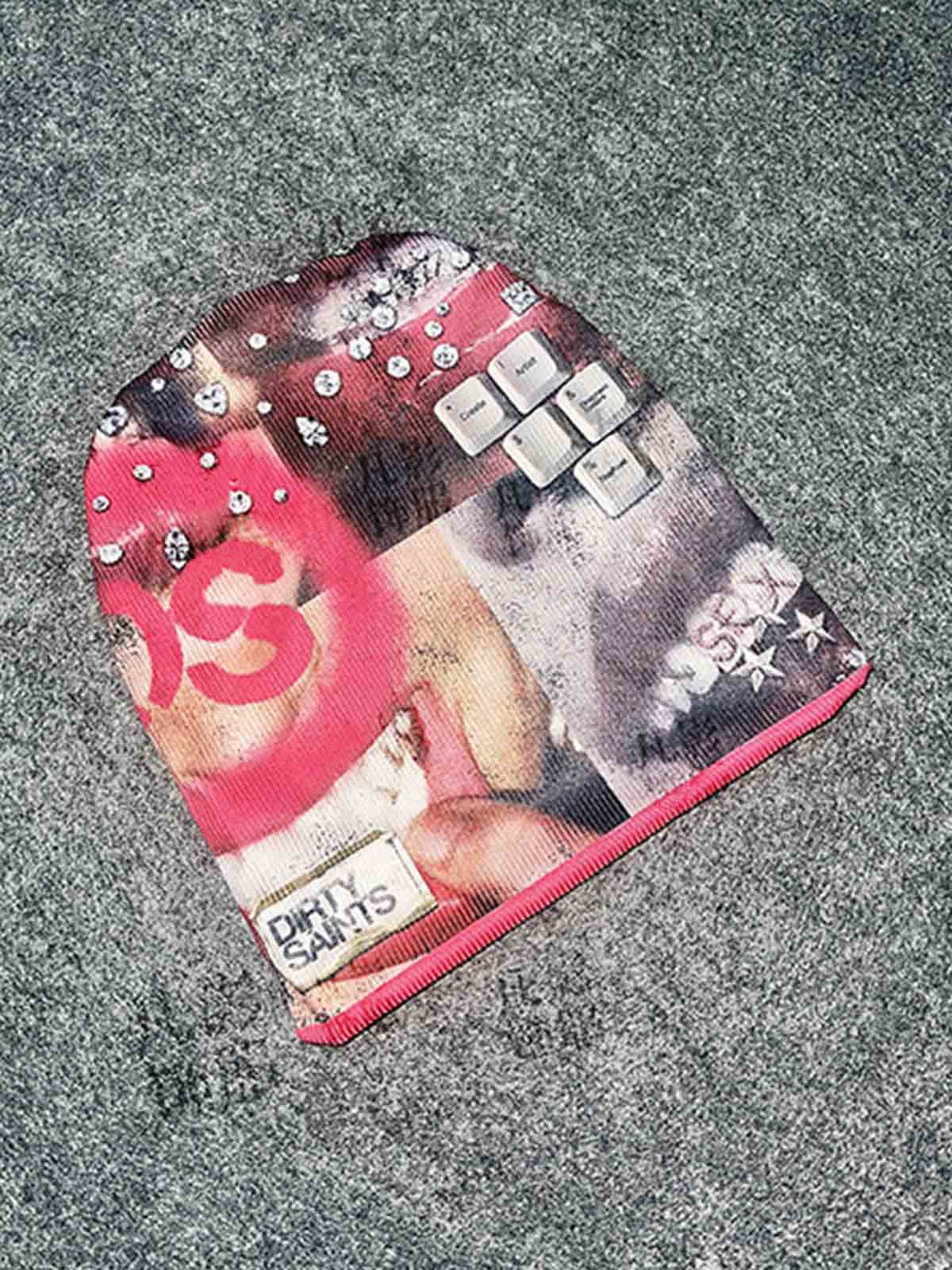 Patchwork Graphic Knit Beanie