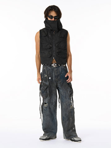 Heavy-Duty Multi-Pocket Multi-Zipper Vest 