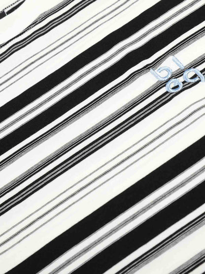 Color Block Striped Embroidered Long Sleeve T-Shirt