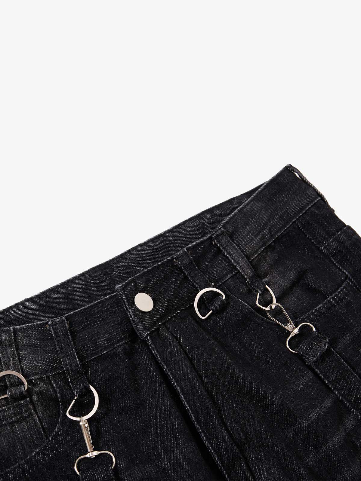 Multi-Strap Low Rise Bootcut Jeans