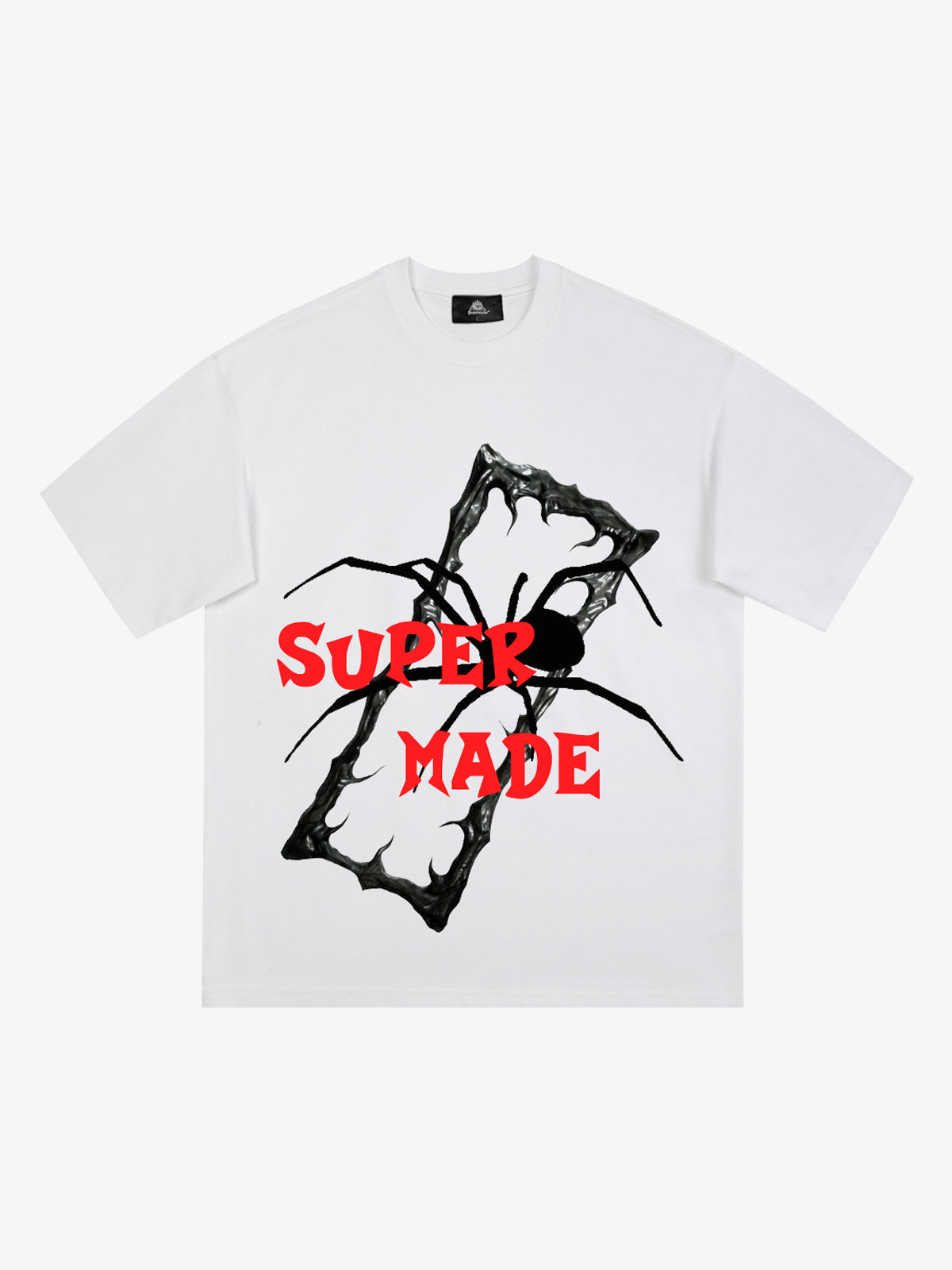 Distressed Sleeveless Crop Top with Barbed Wire Graphic and Chain Design 