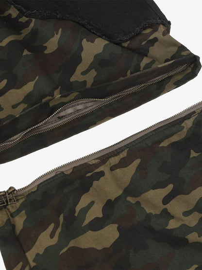 Camo-Contrast Cargo Shorts with Utility Pockets 