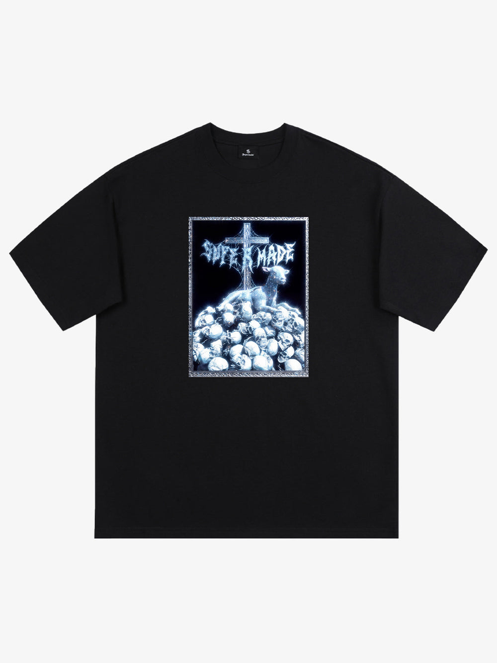 Gothic Cross Skull Graphic T-Shirt 