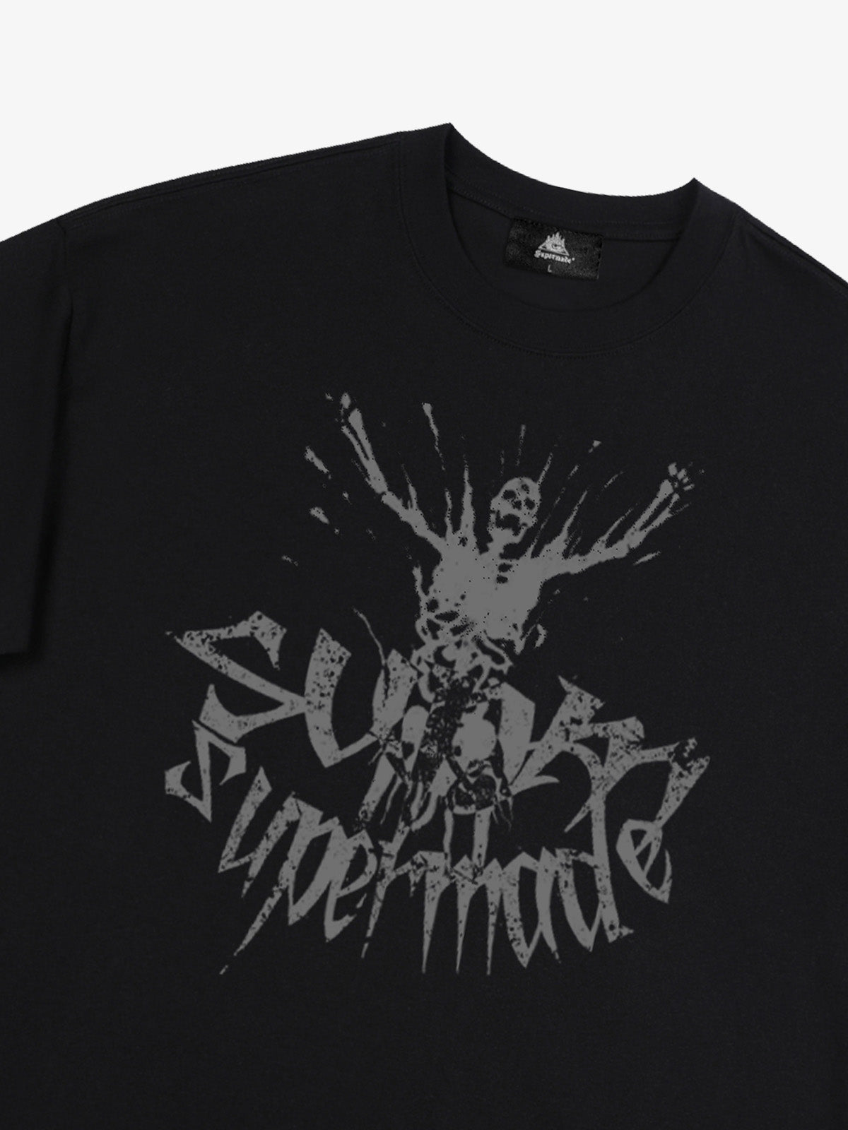 THE SUPERMADE TRENDY STREET OLD-FASHIONER SKULL PRINT T-SHIRT 