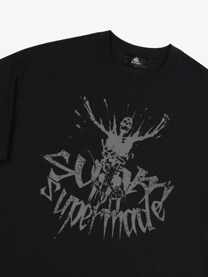 THE SUPERMADE TRENDY STREET OLD-FASHIONER SKULL PRINT T-SHIRT 