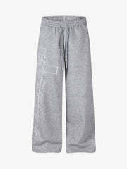 Abstract Line Graphic Wide-Leg Sweatpants