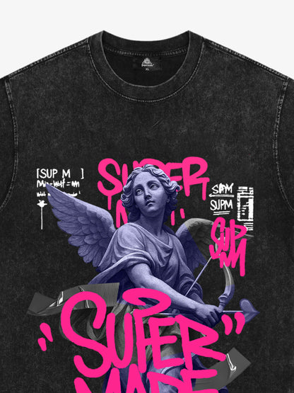 Street Lucky Angel graphic design T-shirt 
