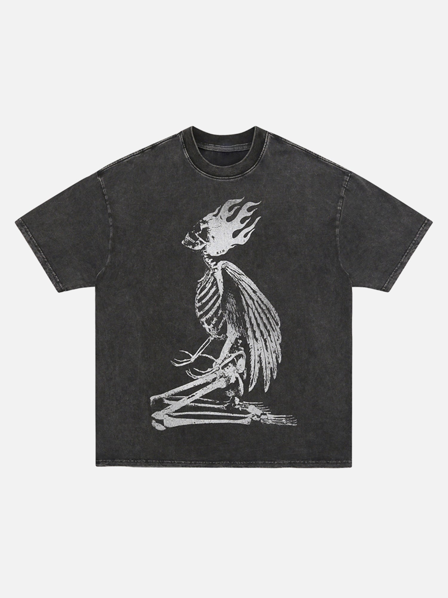 West Coast Retro Dark Skeleton Hip Hop Loose Street T-shirt