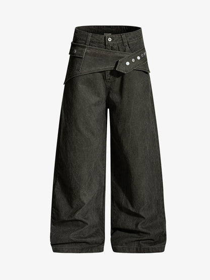 Street Detachable Belt Baggy Pants 