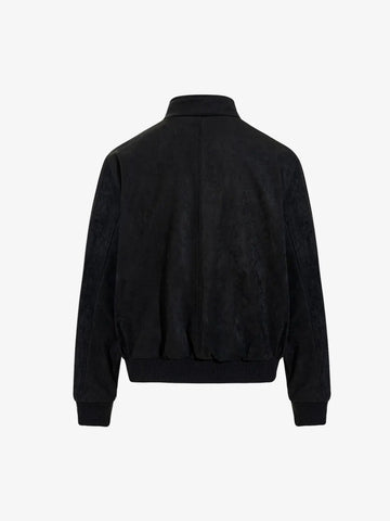 Vintage Stand Collar Metal Button-Structured Bomber Jacket 
