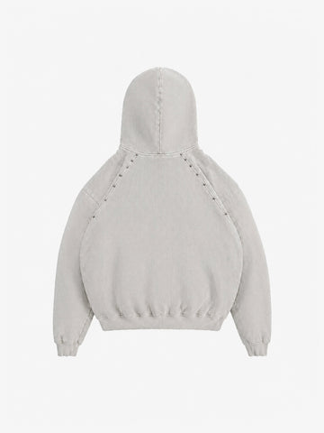 Washed Black Oversized Hoodie with Graphic Logo Print