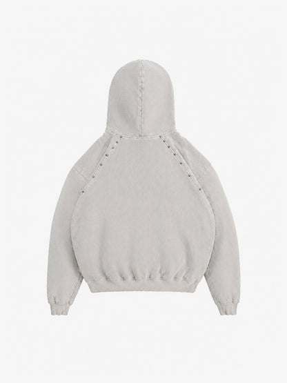 Washed Black Oversized Hoodie with Graphic Logo Print