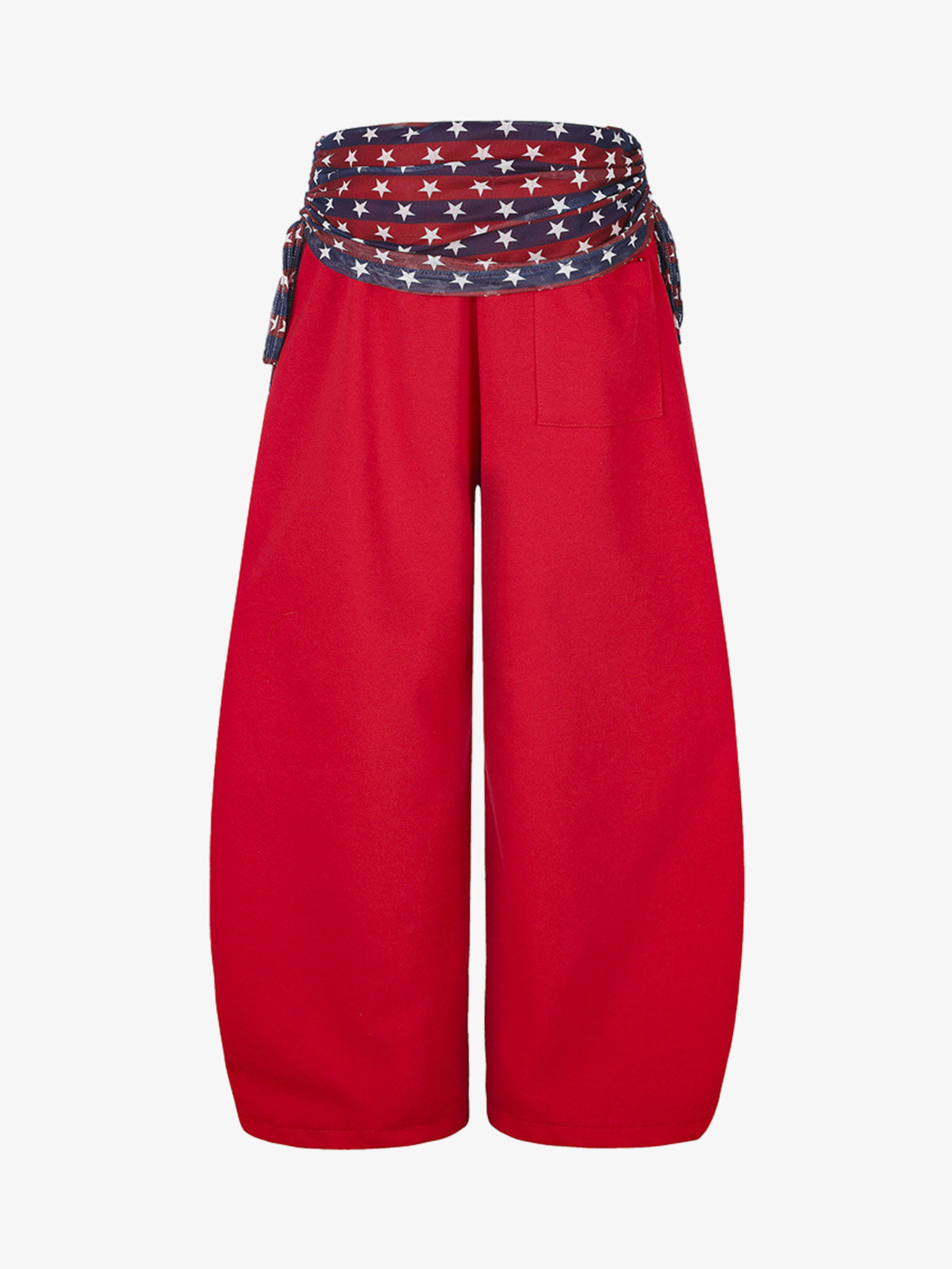Star Stripe Lace-Up Curved-Leg Trousers