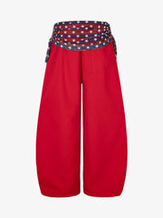Star Stripe Lace-Up Curved-Leg Trousers