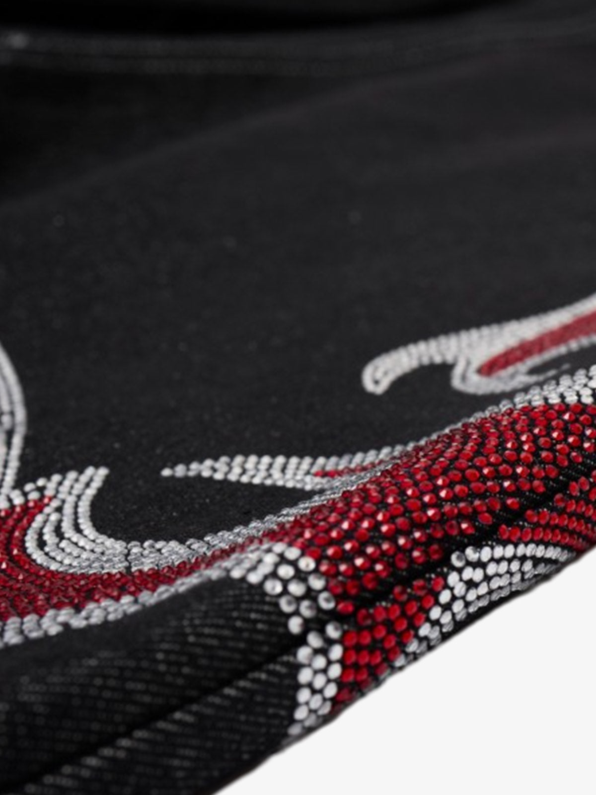 Denim Wide Leg Pants with Red Embroidery Design for Women Fashion Streetwear 