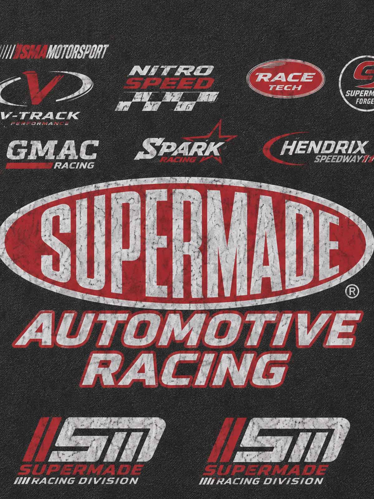 Racing Graphic Acid-Wash Distressed Cropped Hoodie