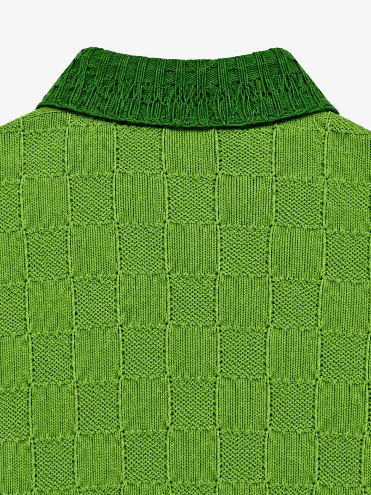 Camo Patchwork Cropped Zip Knit Sweater; Green / S, Green / M, Green / L, Green / XL, Green / 2XL