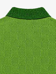 Camo Patchwork Cropped Zip Knit Sweater; Green / S, Green / M, Green / L, Green / XL, Green / 2XL