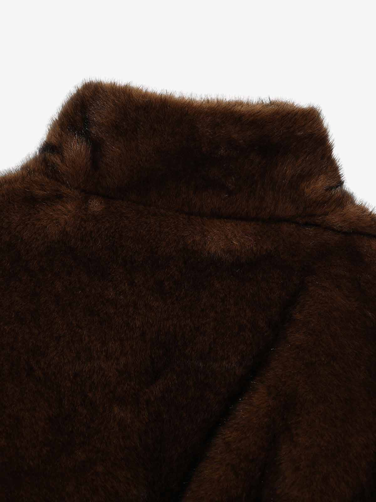 Retro Plush Fleece Stand-Collar Zip-Up Jacket 