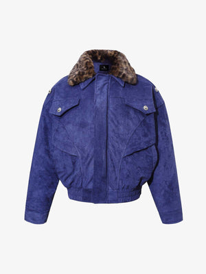 Stylish Leopard Collar Bomber Jacket for Women - Perfect for Casual and Fashionable Looks 