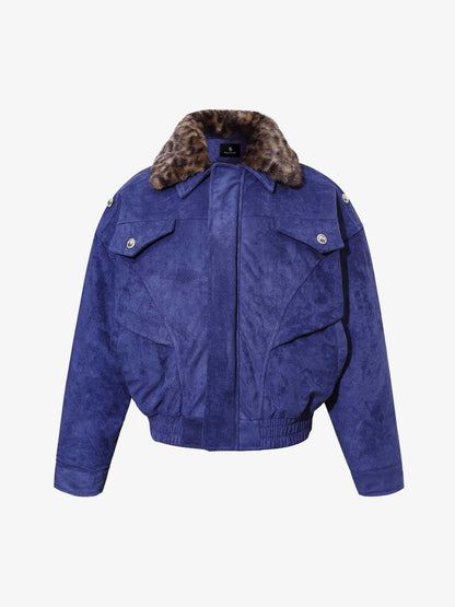 Stylish Leopard Collar Bomber Jacket for Women - Perfect for Casual and Fashionable Looks 